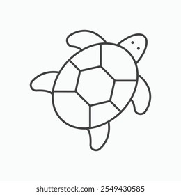 Turtle icon set in blackthin line style.