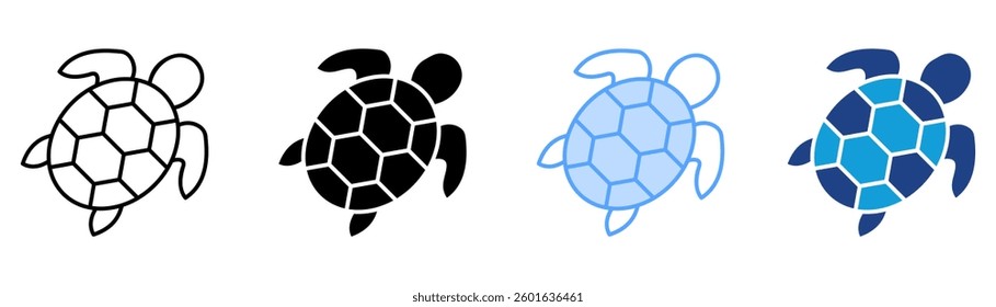 Turtle Icon Set Multiple Style Collection