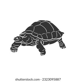 Turtle Icon Silhouette Illustration. All Terrain Tortoise Vector Graphic Pictogram Symbol Clip Art. Doodle Sketch Black Sign.