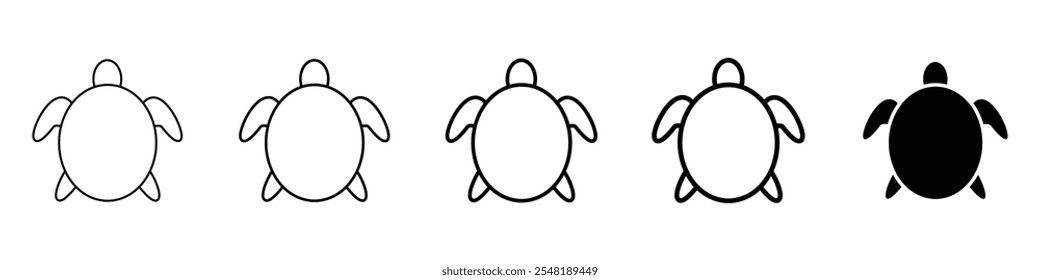 turtle icon Simple thin line logo set