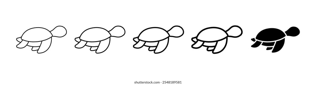 turtle icon Simple thin line logo set