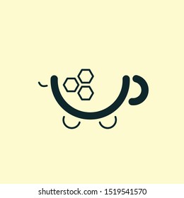 Turtle icon. Simple vector illustration. Minimalism. Line art. Flat design.