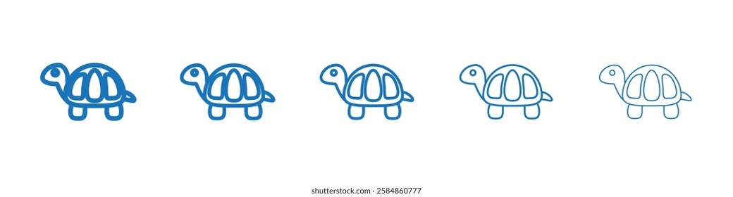 Turtle icon Symbol collection thin outline set
