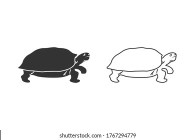 Turtle icon symbol set. Premium quality isolated tortoise element in trendy style. Vector illustration