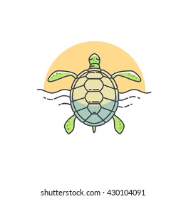 Turtle icon. Vector character