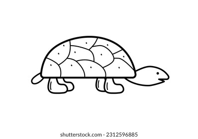 Turtle icon. Vector doodle illustration of a sea animal turtle. Isolate on white.