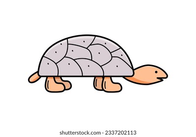 Turtle icon. Vector doodle illustration of a sea animal turtle. Isolate on white.