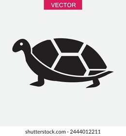 Turtle icon vector, filled flat illustration on white backgorund..eps