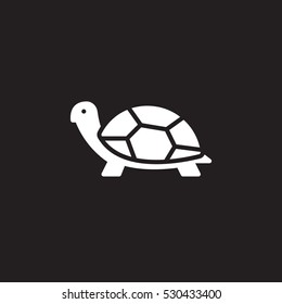 Turtle icon vector, filled flat sign, solid pictogram isolated on black. Symbol, logo illustration