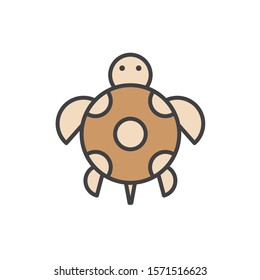 turtle icon vector filled outline style design