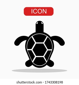 Turtle icon Vector. Flat vector illustration in black on white background. EPS.