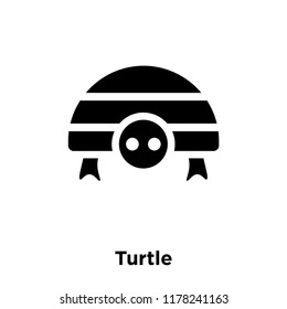 Turtle icon vector isolated on white background, logo concept of Turtle sign on transparent background, filled black symbol