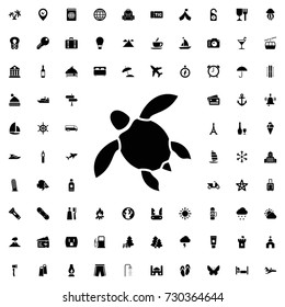 Turtle icon vector isolated on white background. set of filled tourism icons.