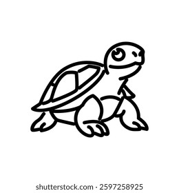 turtle icon vector, line style icon