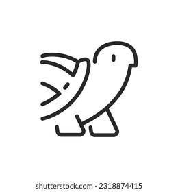 Turtle Icon. Vector Outline Editable Sign Symbolizing Love and Care for Pet Turtles and Tortoises.