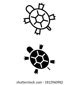 Turtle icon vector set. animal illustration sign collection. aquatic symbol.