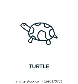 Turtle icon from wild animals collection. Simple line Turtle icon for templates, web design and infographics