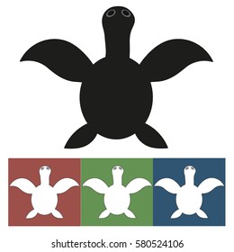 Turtle icons vector