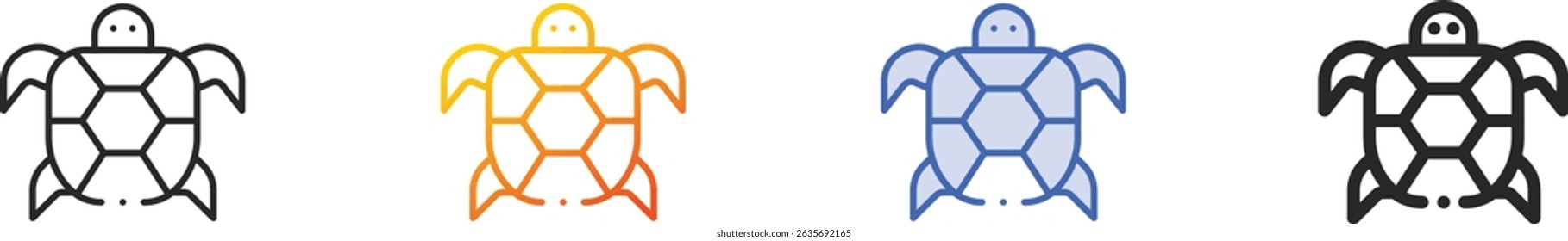 turtle icon.Thin Linear, Gradient, Blue Stroke and bold Style Design Isolated On White Background