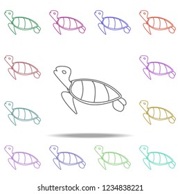turtle illustration. Element of sea animal for mobile concept and web apps. Thin line turtle illustration can be used for web and mobile. Premium icon on white background