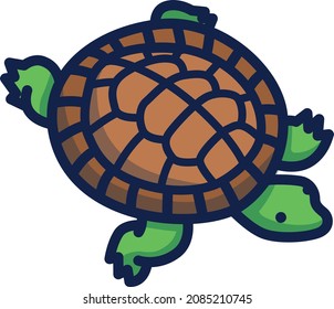 Turtle illustration icon design flat animals