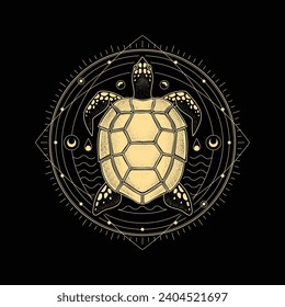 Turtle illustration with Luxurious Line art Stipple and Hand-drawn Style svg