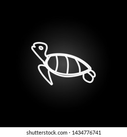 turtle illustration neon icon. Elements of marine live set. Simple icon for websites, web design, mobile app, info graphics