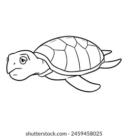 turtle illustration outline isolated vector	
