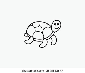Turtle Illustration Vector Outline Art Design