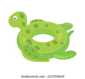 turtle inflatable ring icon flat