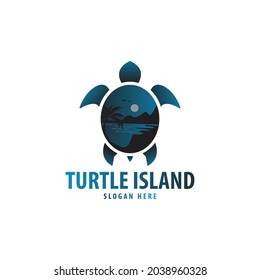 Turtle Island Logo, Turtle Island Vector Design, vector illustration