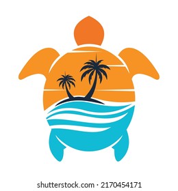 Turtle Island Logo, Turtle Island Vector Design, vector illustration