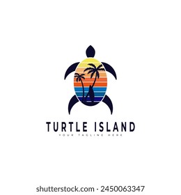 turtle island logo vector design