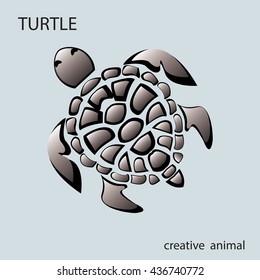 turtle isolated art abstract modern illustration of logo for creative animals light background