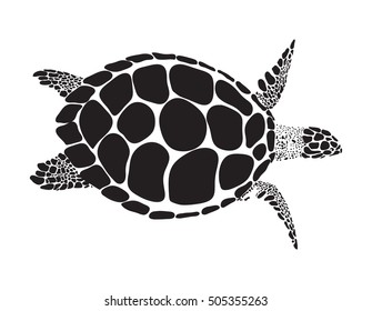 Turtle isolated on white background design flat.