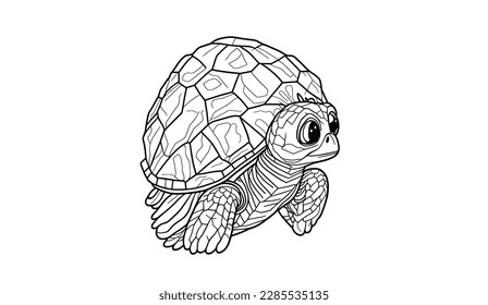 turtle isolated on white free vector illustration 