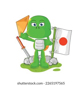 the turtle japanese vector. cartoon character
