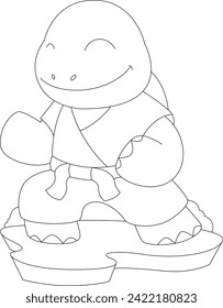 Turtle Karate Martial arts Animal Vector Graphic Art Illustration