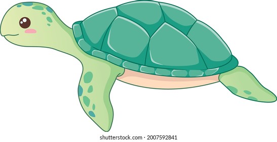 turtle kawaii, cute vector drawn styl kawaii