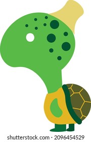 Turtle kids, vector mascot illustration isolated on bright background. Concept for logo, print, icon