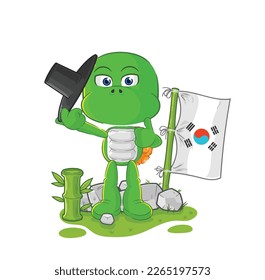the turtle korean character. cartoon mascot vector
