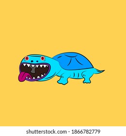 turtle ,laughing out loud, streetwear or t-shirt design