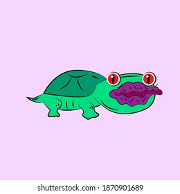 turtle laughing out loud, streetwear or t-shirt design