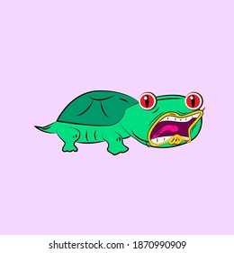 turtle laughing out loud, streetwear or t-shirt design