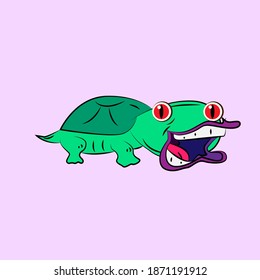 turtle laughing out loud, streetwear or t-shirt design