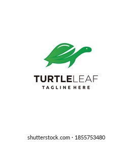 Turtle leaf combination abstract logo design nature vector