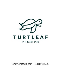 Turtle Leaf Combination Abstract Logo Design Nature Vector