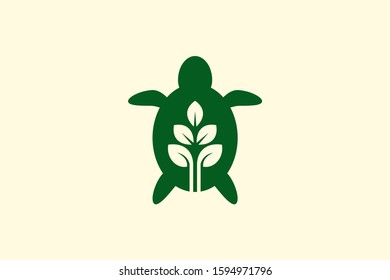 turtle and leaf for the icon or animal logo design concept ready to use