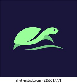 turtle and leaf illustration vector