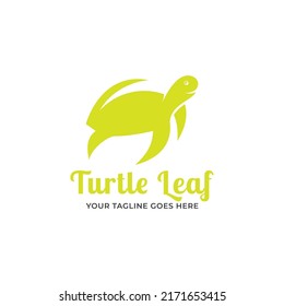 turtle leaf logo vector template.